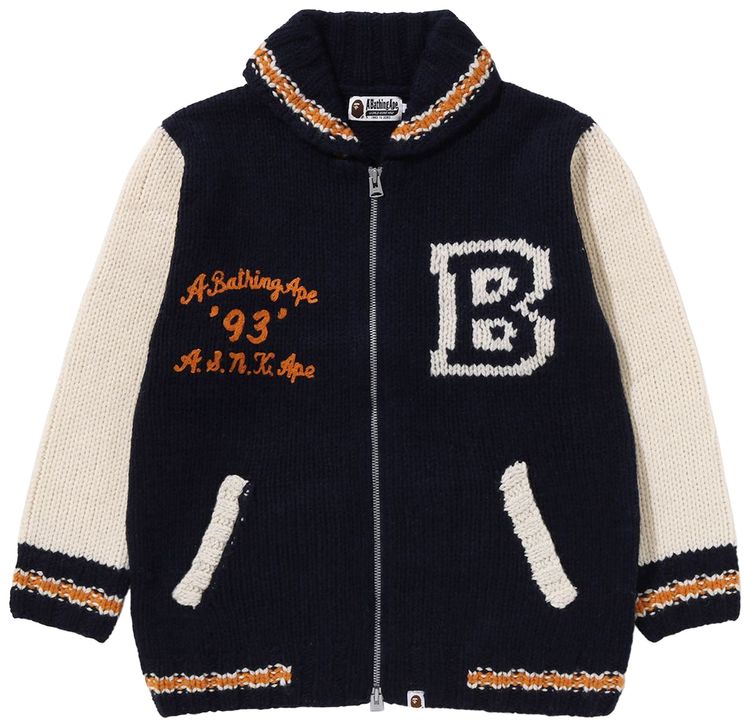 BAPE Cowichan Cardigan Navy