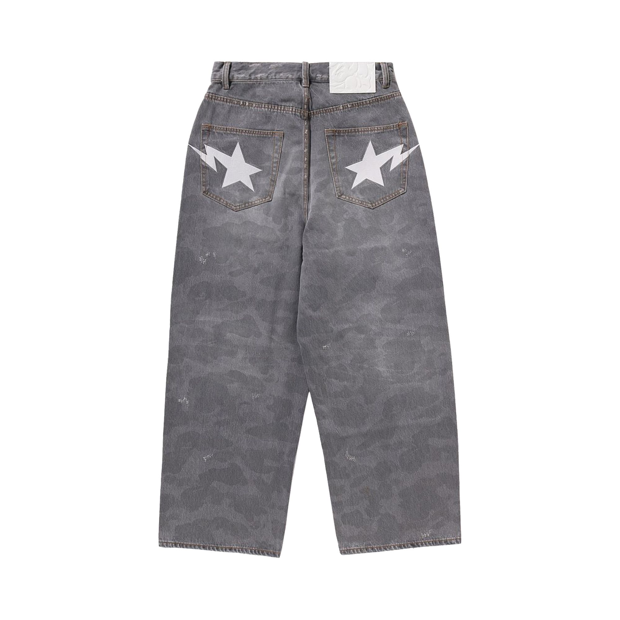 パンツ BAPE 1ST CAMO LOOSE FIT DENIM PANTS Buy BAPE 1st Camo Destroyed Loose Fit Denim Pants 'Grey