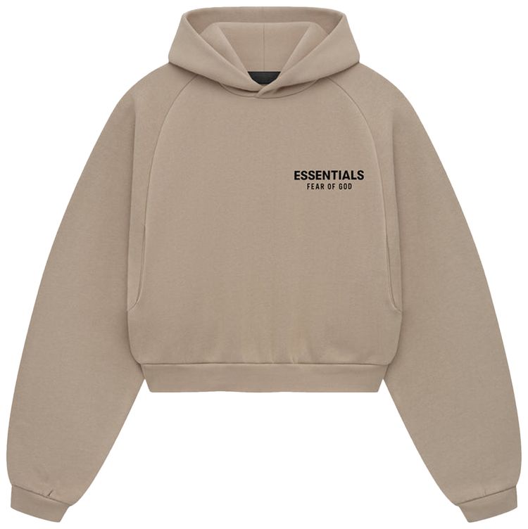 Fear of God Essentials Fleece Cropped Hoodie Desert Sand