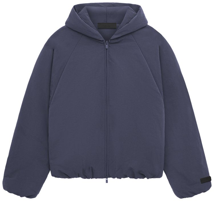 Fear of God Essentials Military Nylon Hooded Bomber Marine