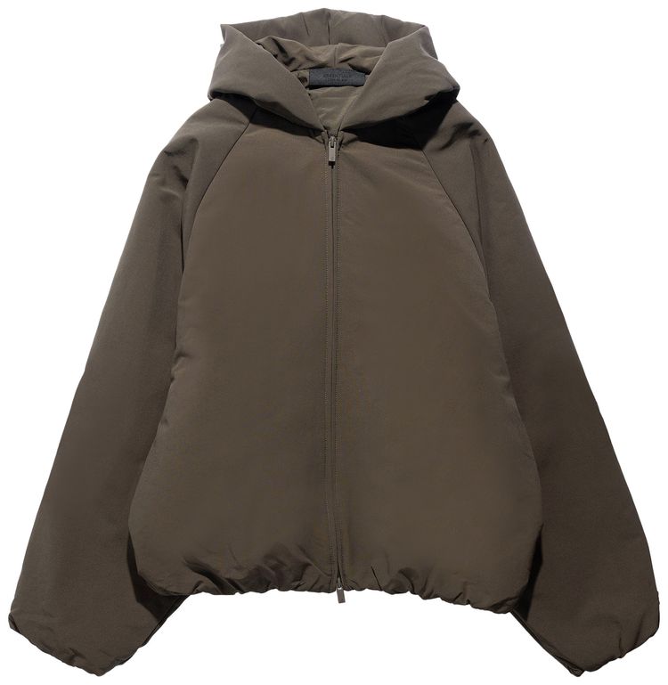 Fear of God Essentials Military Nylon Hooded Bomber Brown