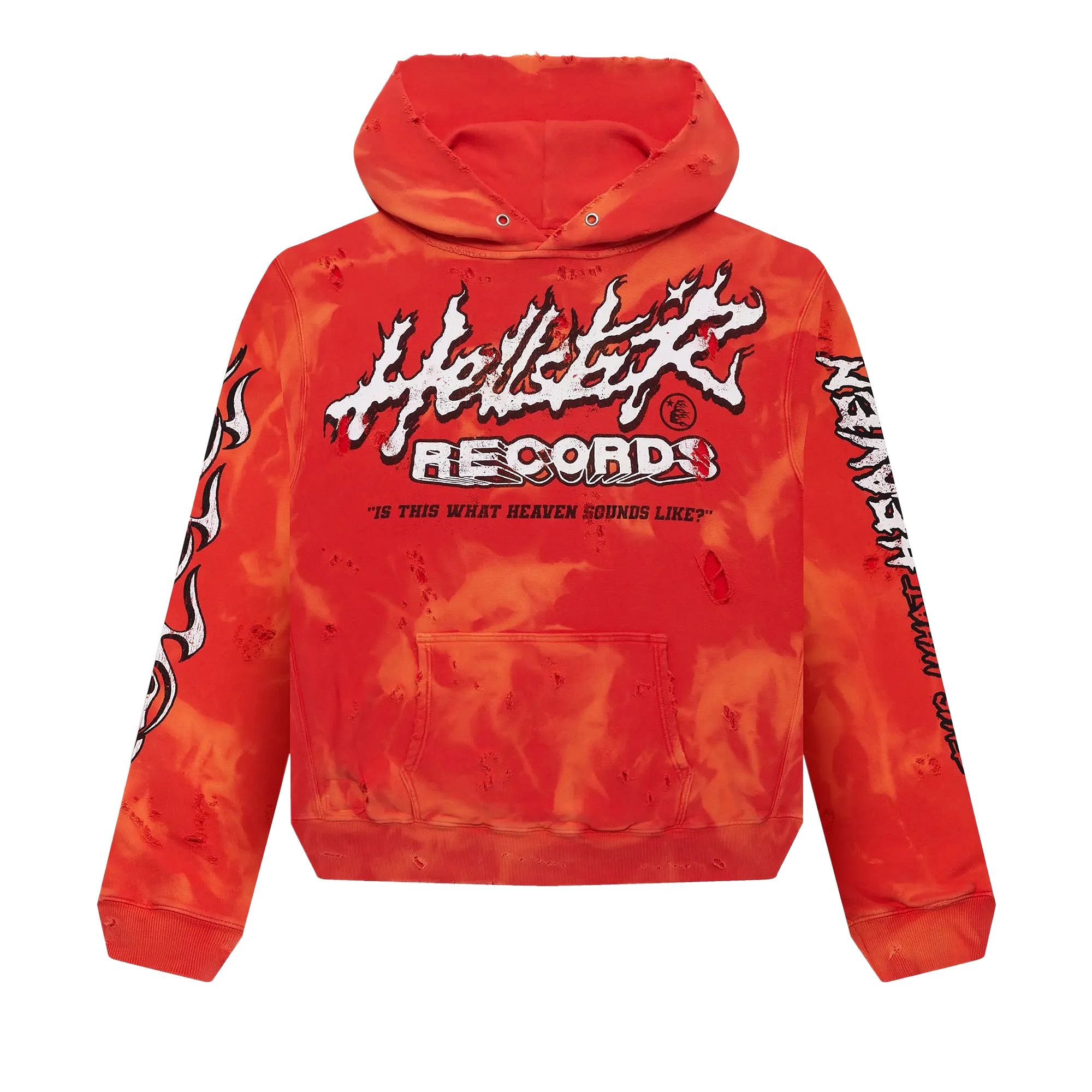 Buy Hellstar Records Pullover Hoodie 'Lava' - 9357 1FW240106RPH