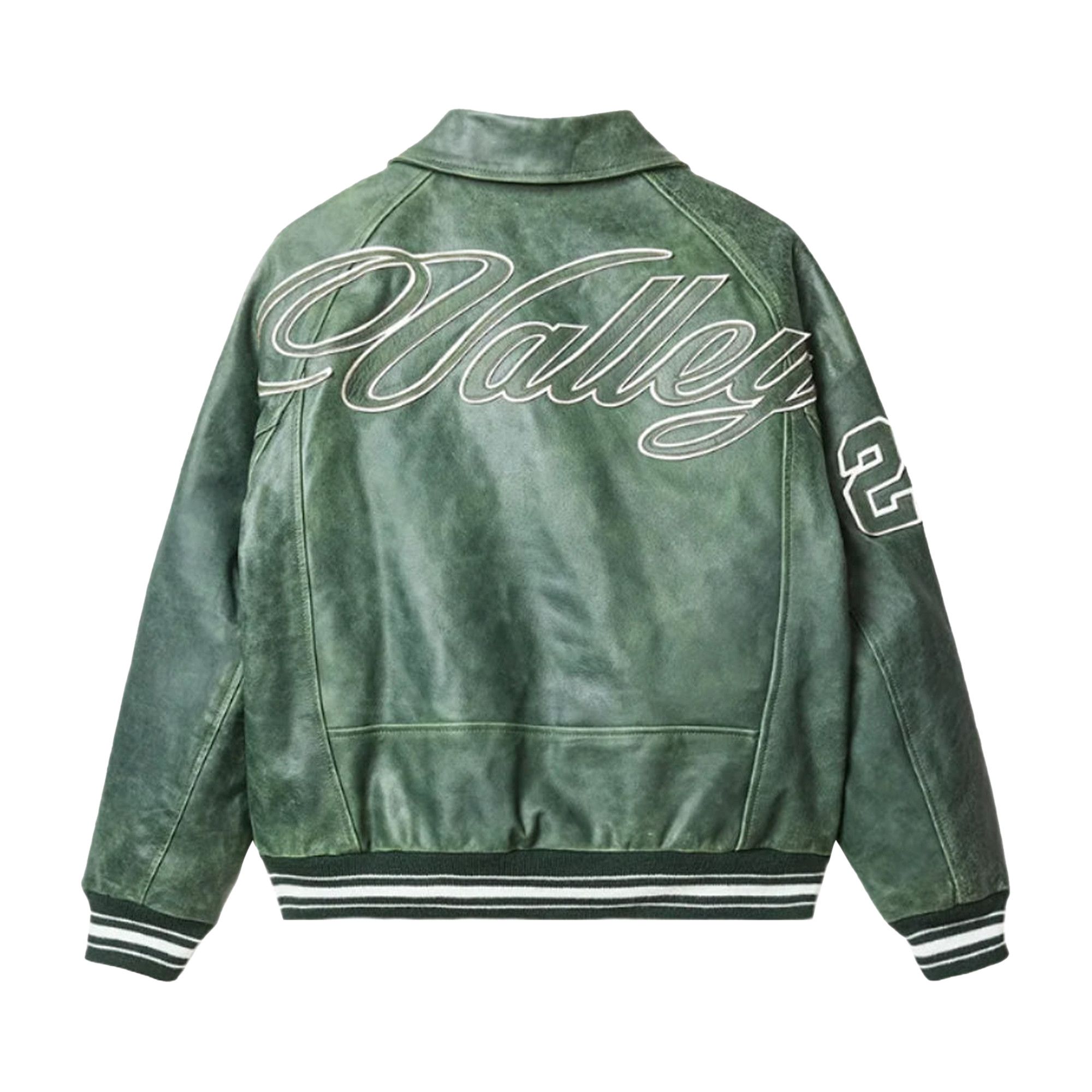 Buy Vale Forever Valley Leather Jacket 'Green' - 11451
