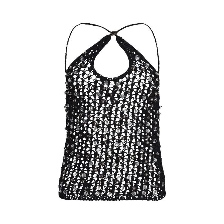 Coperni Beaded Knitted Top Black