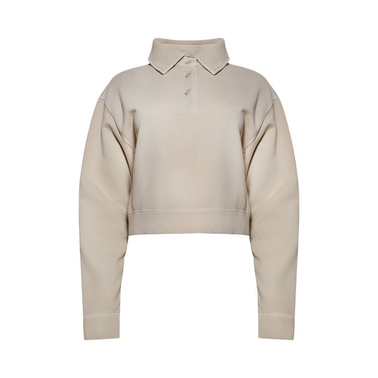 Miu Miu Fleece Polo Shirt Chalk