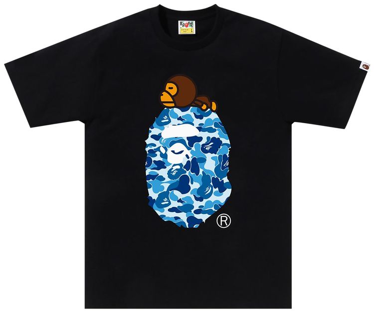BAPE ABC Camo Milo On Big Ape Tee BlackBlue