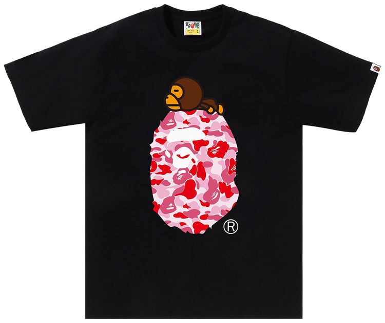 BAPE ABC Camo Milo On Big Ape Tee BlackPink