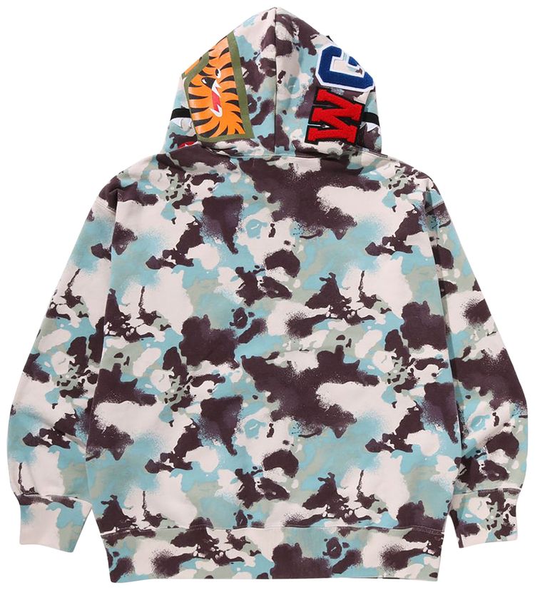 BAPE Map Camo Shark Relaxed Fit Full Zip Hoodie Multicolor