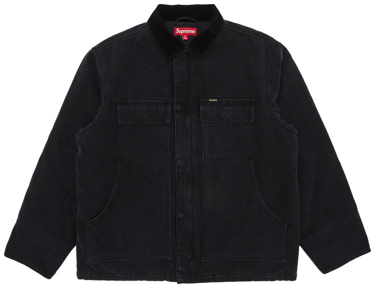 Supreme Old English Canvas Work Jacket Black