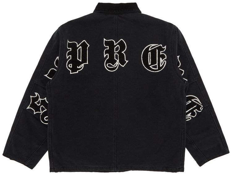 Supreme Old English Canvas Work Jacket Black