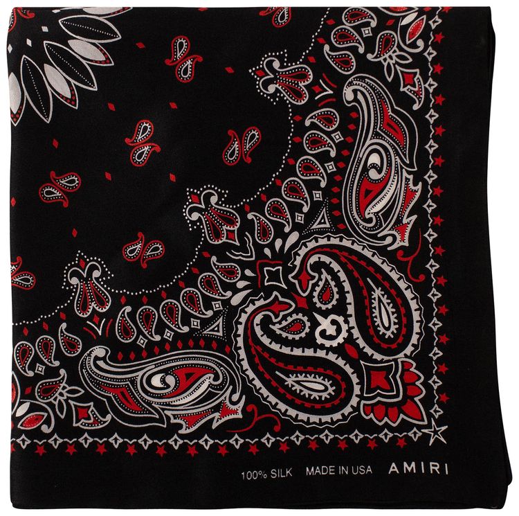 Amiri Paisley Print Scarf Black