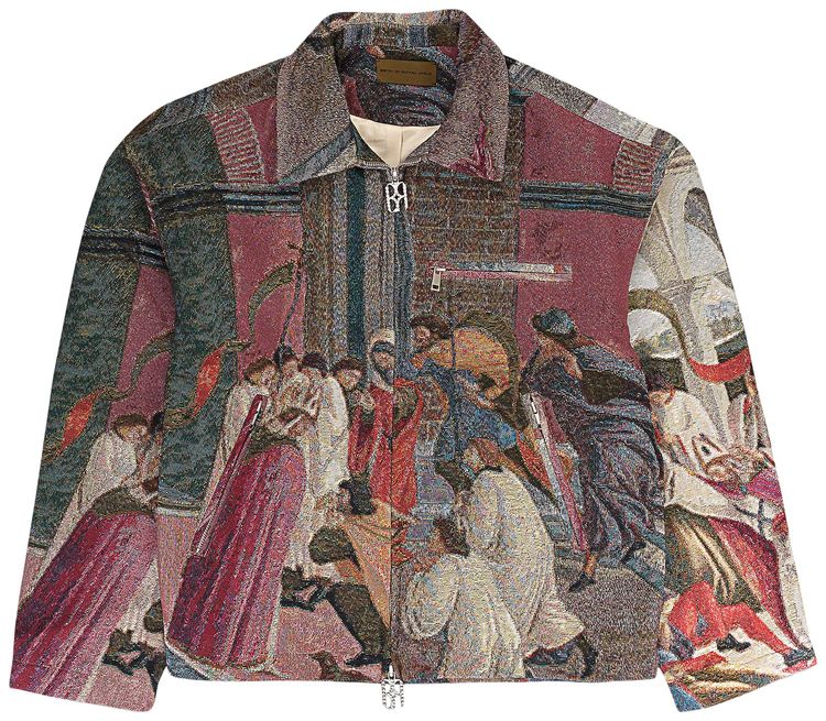 Birth Of Royal Child Artist Jacquard Weave Work Jacket Multicolor