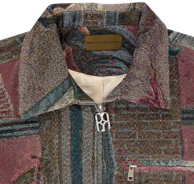 Birth Of Royal Child Artist Jacquard Weave Work Jacket Multicolor