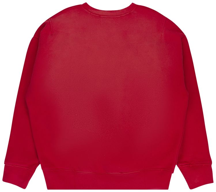 PURPLE BRAND HWT Fleece Crewneck Sweatshirt Red