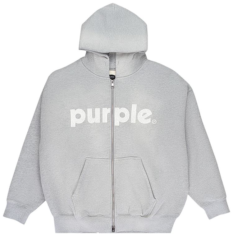 PURPLE BRAND HWT Fleece Full Zip Hoodie Heather