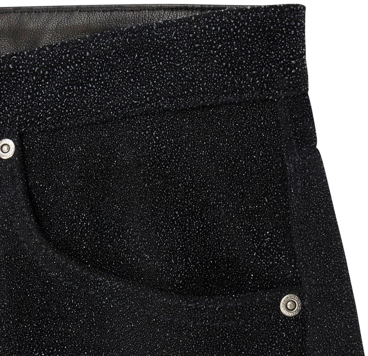 PURPLE BRAND Leather Relaxed Fit Pant Skinny Jeans Black