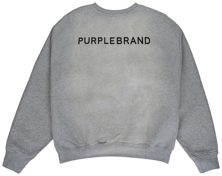 PURPLE BRAND HWT Fleece Crewneck Sweatshirt Heather