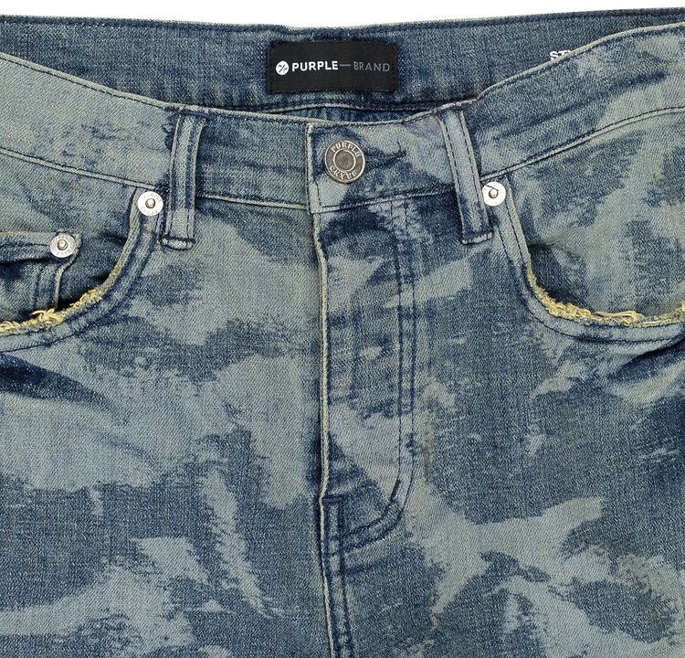 PURPLE BRAND Laser Wrinkled Skinny Jeans Indigo