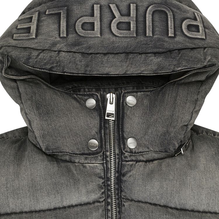 PURPLE BRAND Denim Puffer Jacket Black