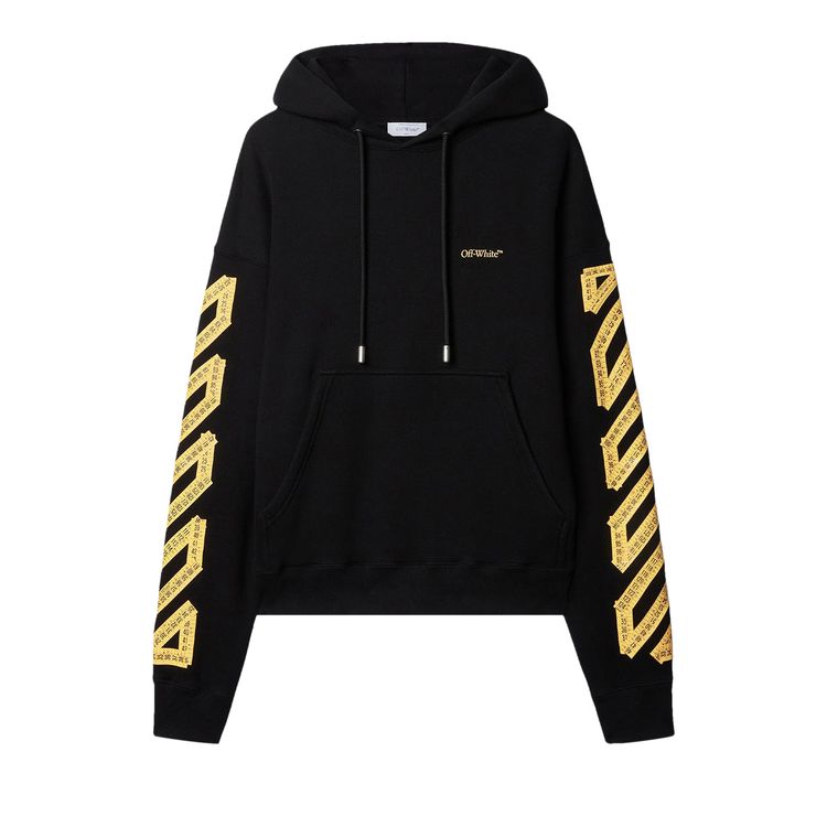 Off White Tape Arrow Hoodie Black