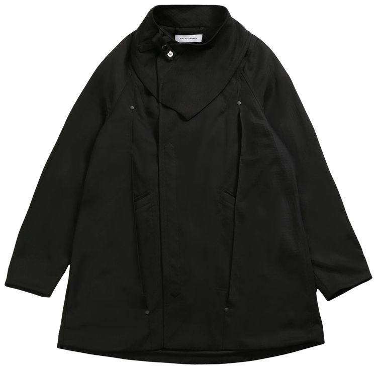 Kiko Kostadinov Riadis Pleated Coat Coal Black