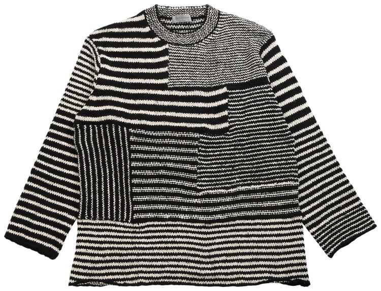 Yohji Yamamoto Pour Homme Round Neck Shirt BlackWhite