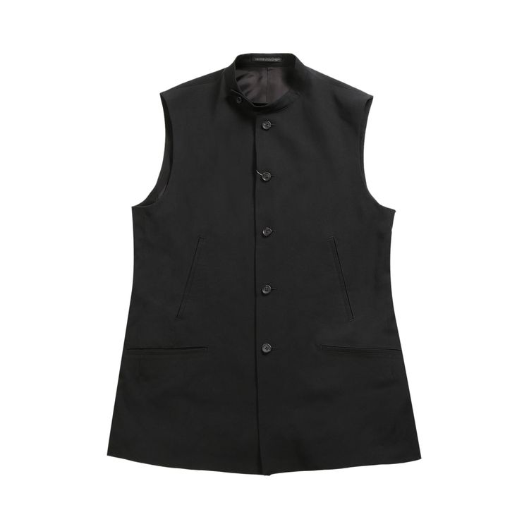 Yohji Yamamoto Pour Homme Stand Collar Vest Black
