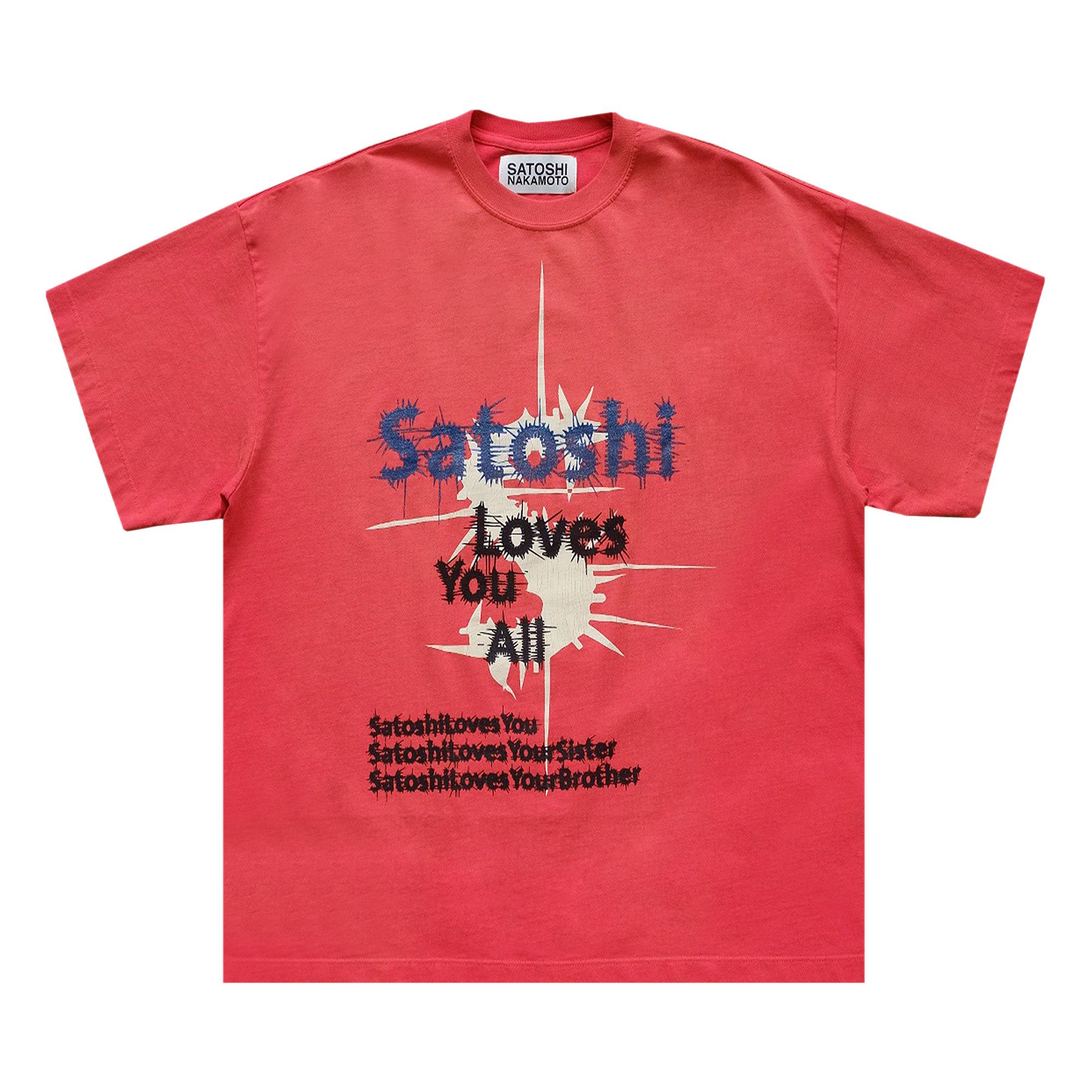 24AW SATOSHI NAKAMOTO LOVES YOU TEE Tシャツ Buy Satoshi Nakamoto Satoshi Loves You T-Shirt 'Red
