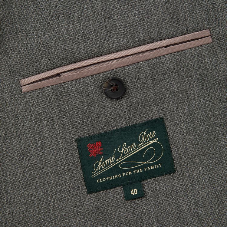 Aime Leon Dore Double Breasted Tropical Wool Suit Jacket Green