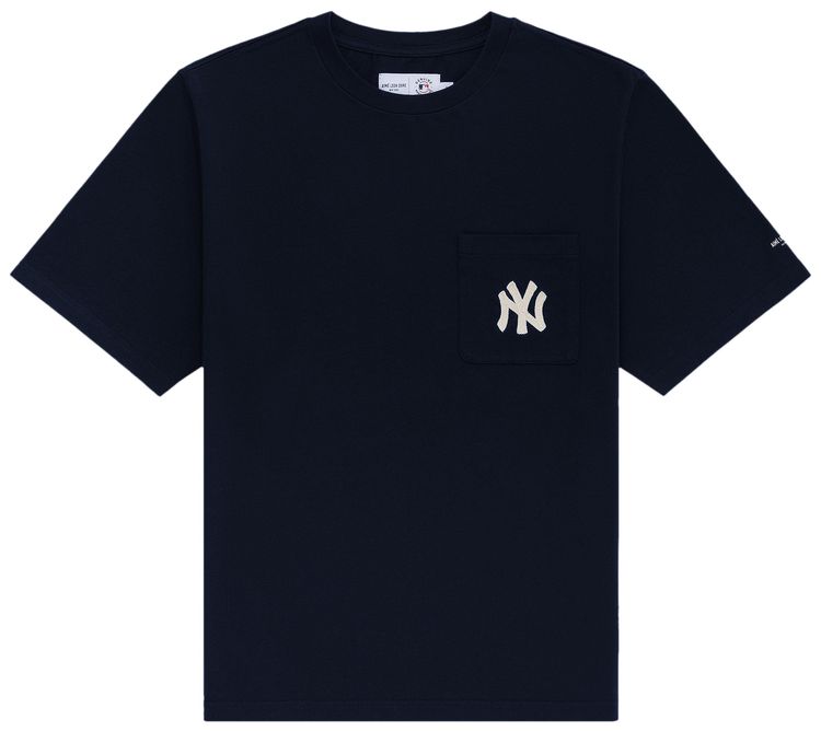 Aime Leon Dore Yankees Chainstitch Pocket Tee Navy Blazer