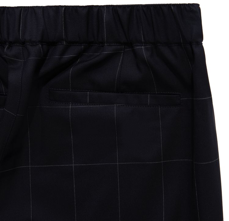 Aime Leon Dore Windowpane Elasticated Waist Suit Trouser Navy Windowpane