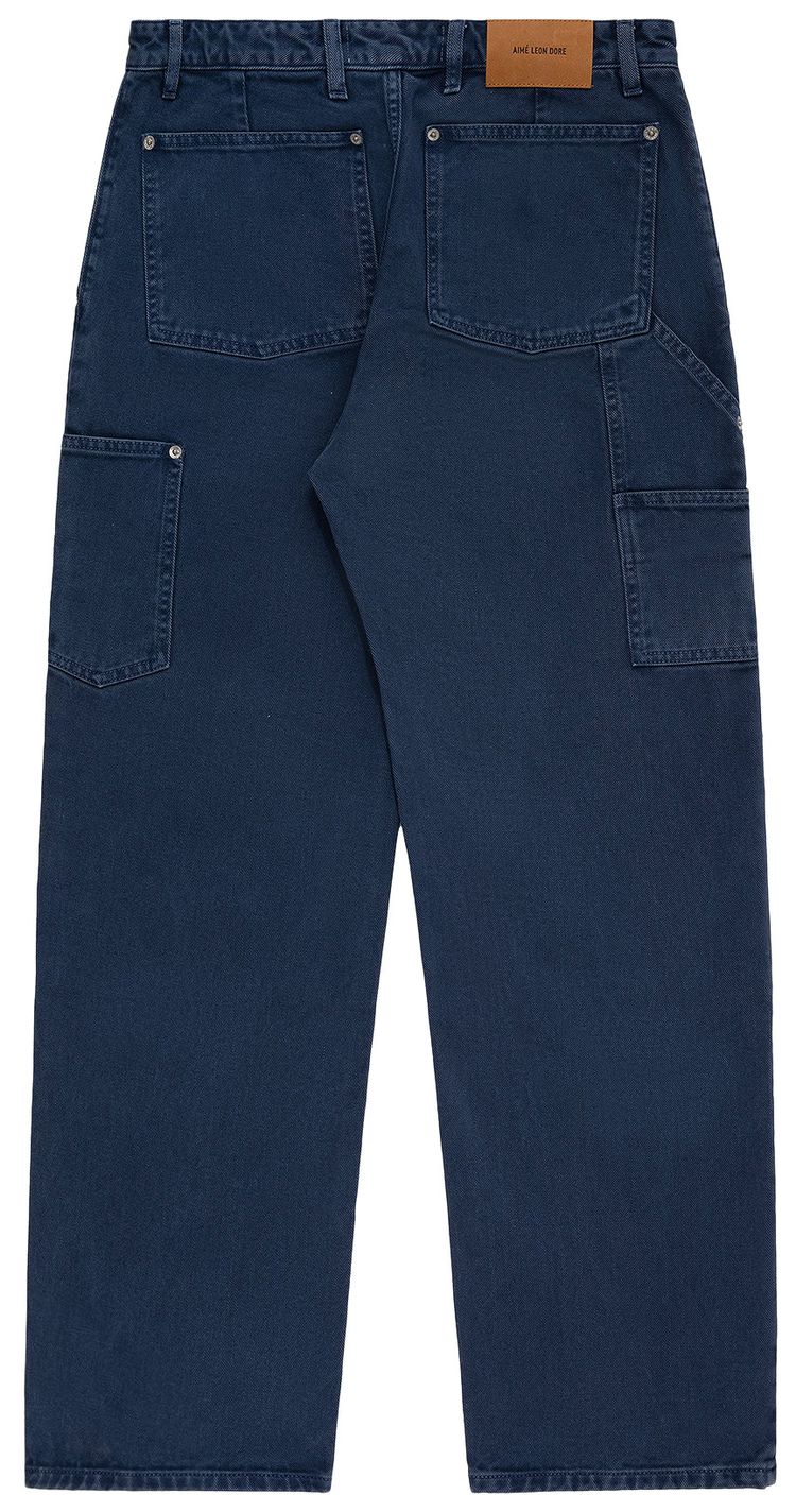 Aime Leon Dore Garment Dyed Double Knee Carpenter Pant Vintage Indigo