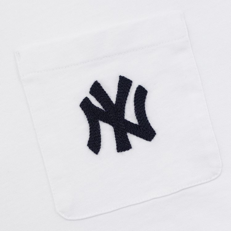 Aime Leon Dore Yankees Chainstitch Pocket Tee Bright White