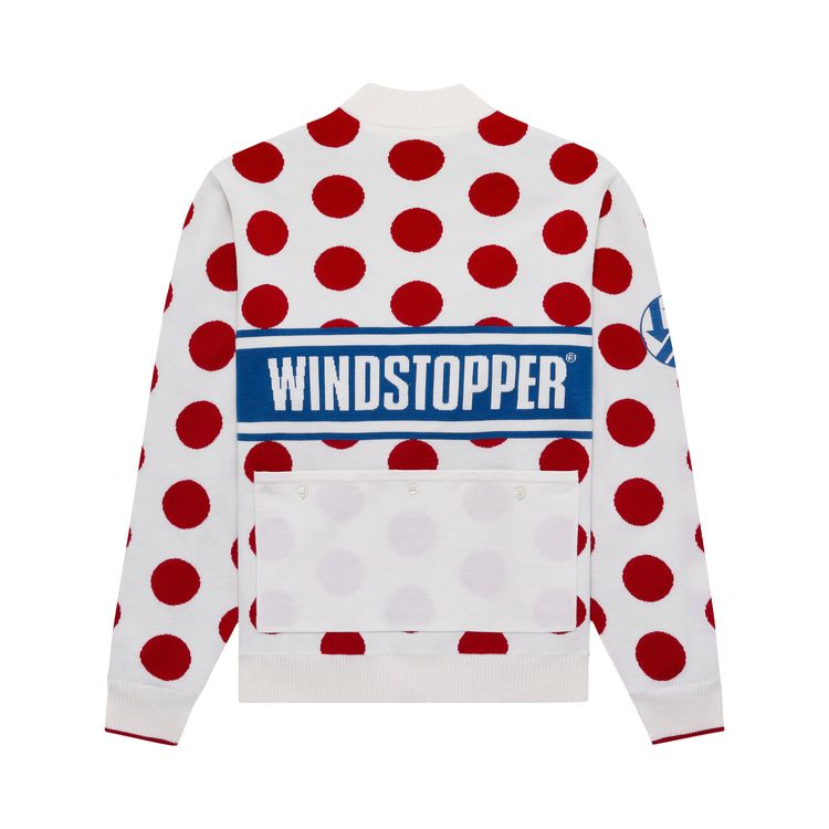 Aime Leon Dore WINDSTOPPER Polka Dot Knit Cycling Jersey By GORE TEX Labs Bone White