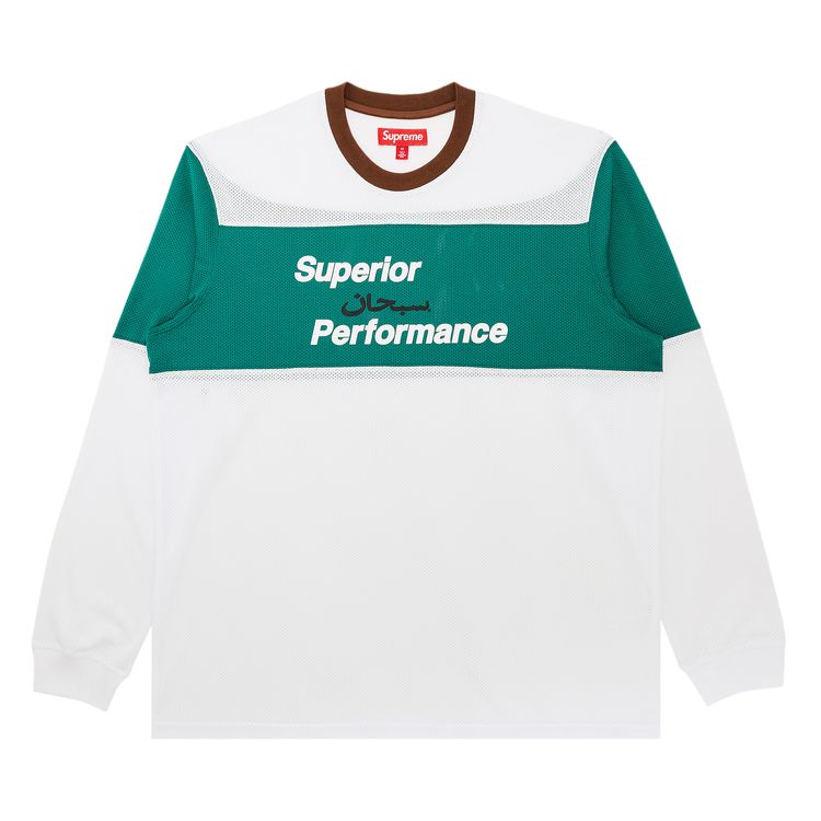 Supreme Arabic Mesh Long Sleeve Top White