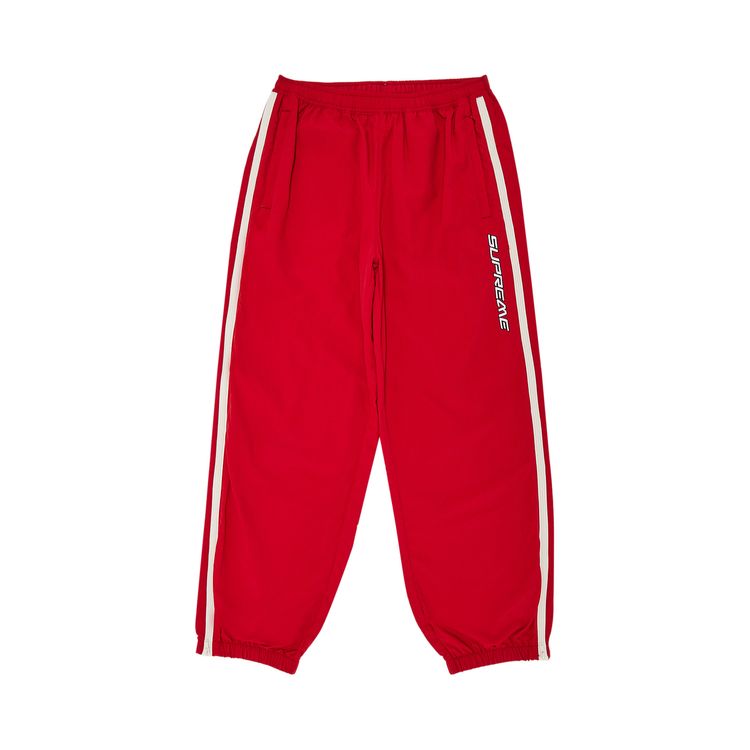 Supreme Contrast Zip Warm Up Pant Red
