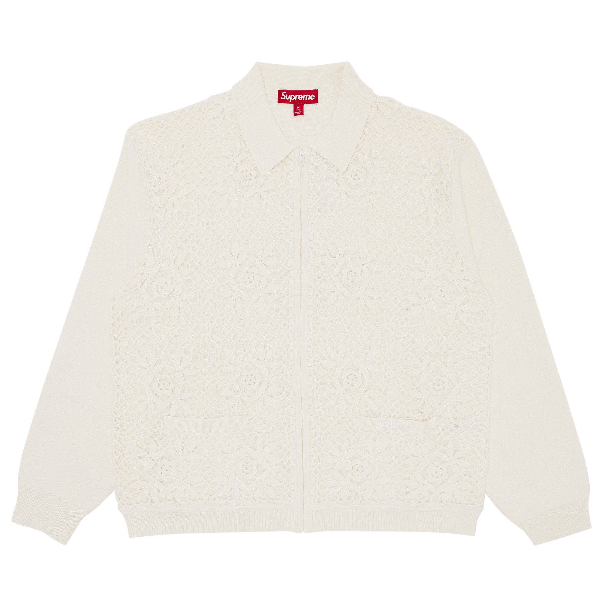 トップス epine shaggy zip cardigan White Supreme Woven Leather Zip Up Cardigan (FW24) - $398