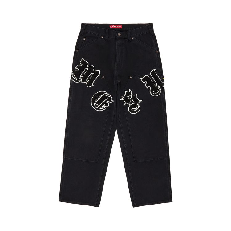 Supreme Old English Canvas Double Knee Painter Pant Black