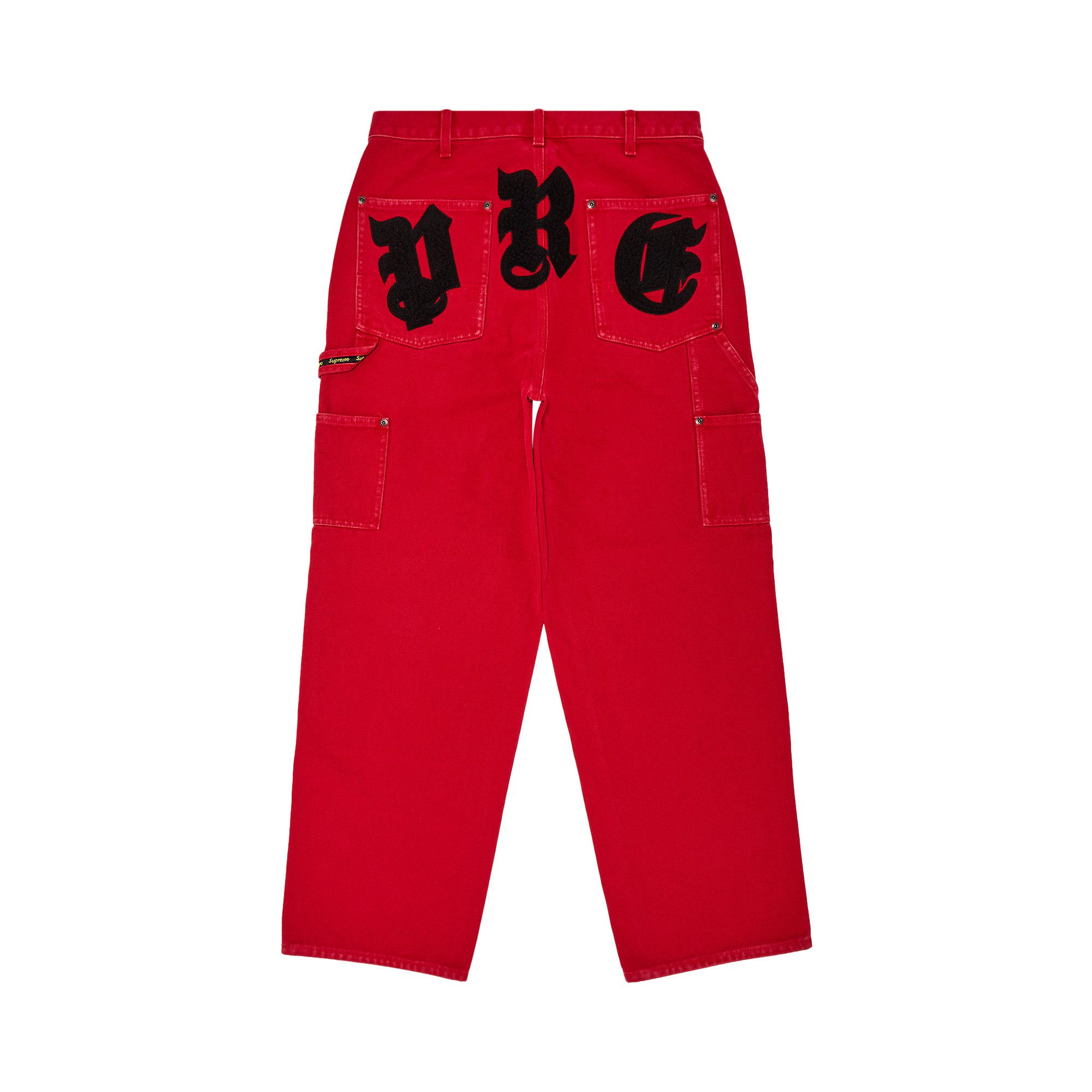 Buy Supreme Old English Canvas Double Knee Painter Pant 'Red Buy Supreme Old English Canvas Double Knee Painter Pant 'Red