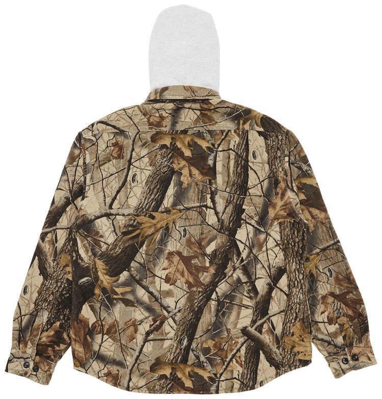 Supreme Quilted Lined Hooded Flannel Shirt Realtree Hardwoods Camo