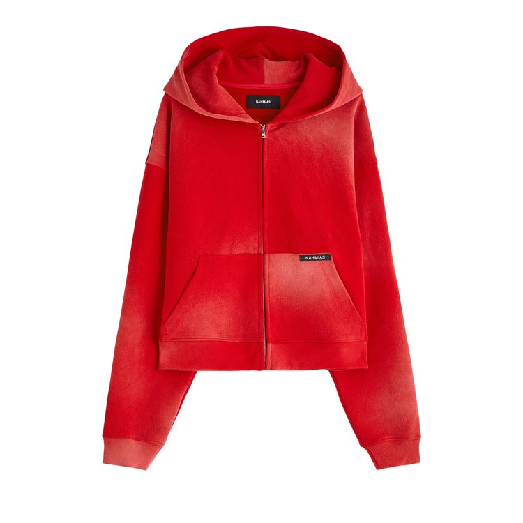 Nahmias Sunfade Boxy Zip Up Hoodie Sunfade Cherry