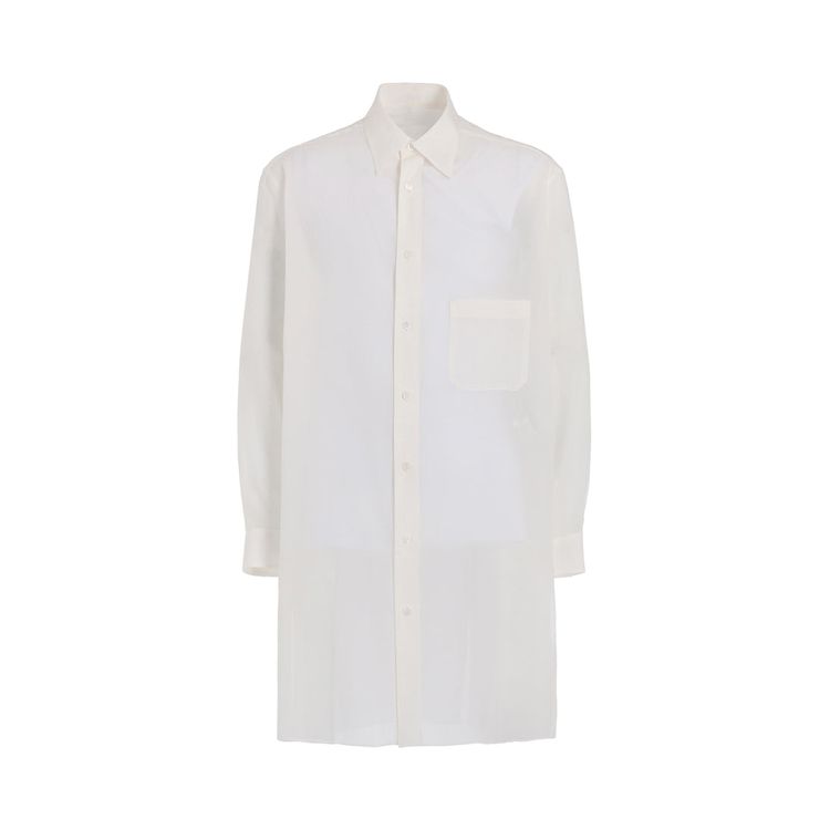 Yohji Yamamoto Pour Homme Back Paneled Slit Blouse Off White