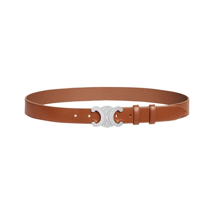 CELINE Large Triomphe Buckle Belt Camel