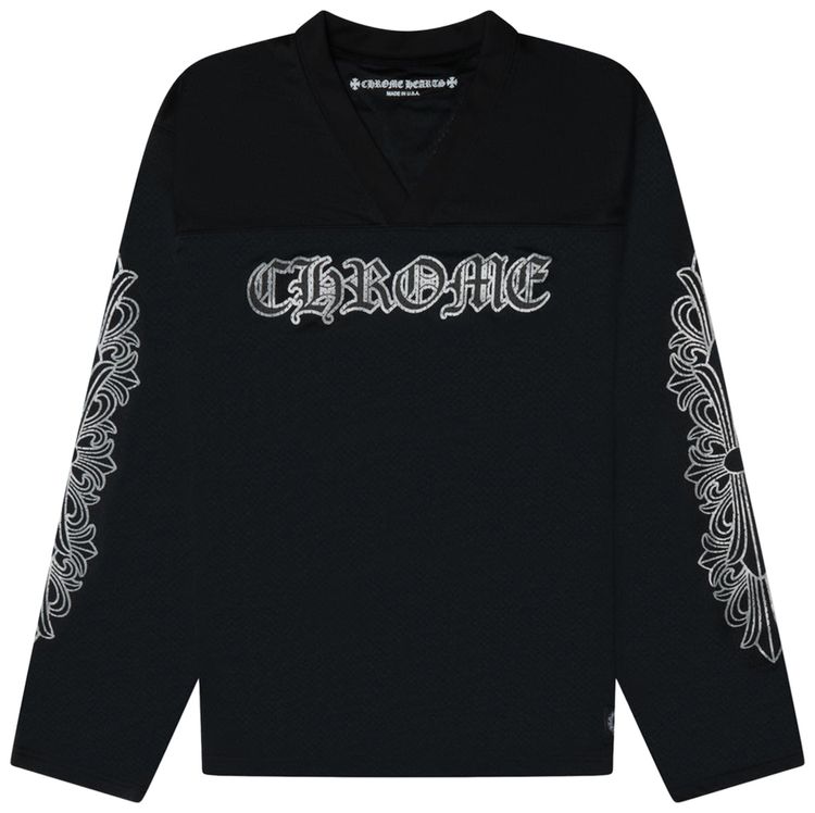 Chrome Hearts Stadium Mesh Long sleeve Jersey BlackGray