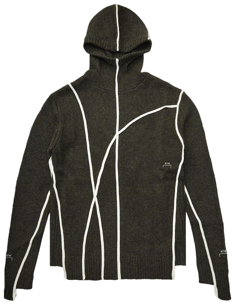 A Cold Wall Contour Knit Hoodie Grey GreenOlive Green