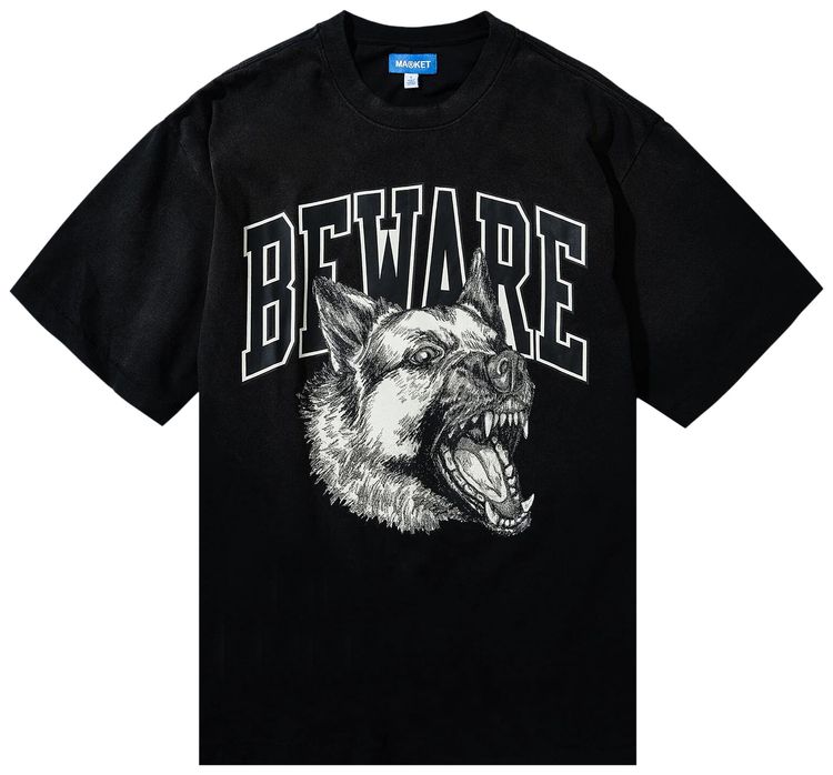 Market Tonal Beware T Shirt Jet Set Black