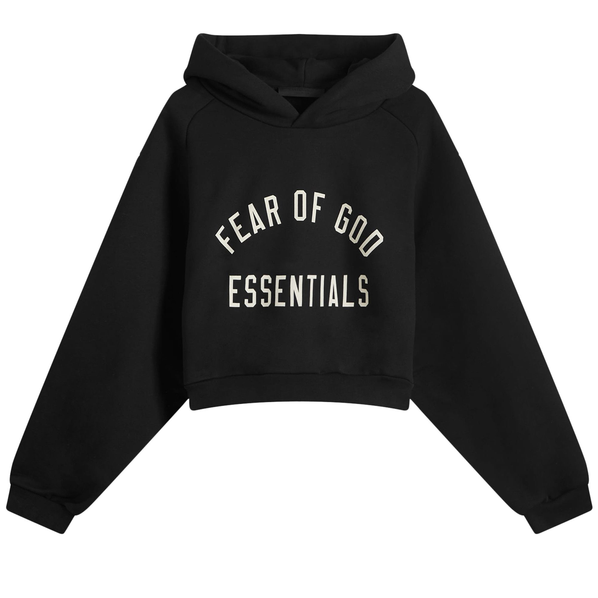 Buy Fear of God Essentials Fleece Cropped Hoodie 'Black