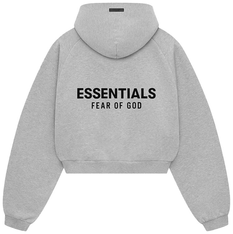 Fear of God Essentials Fleece Cropped Hoodie Grey