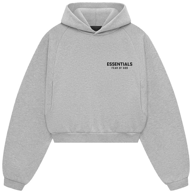 Fear of God Essentials Fleece Cropped Hoodie Grey