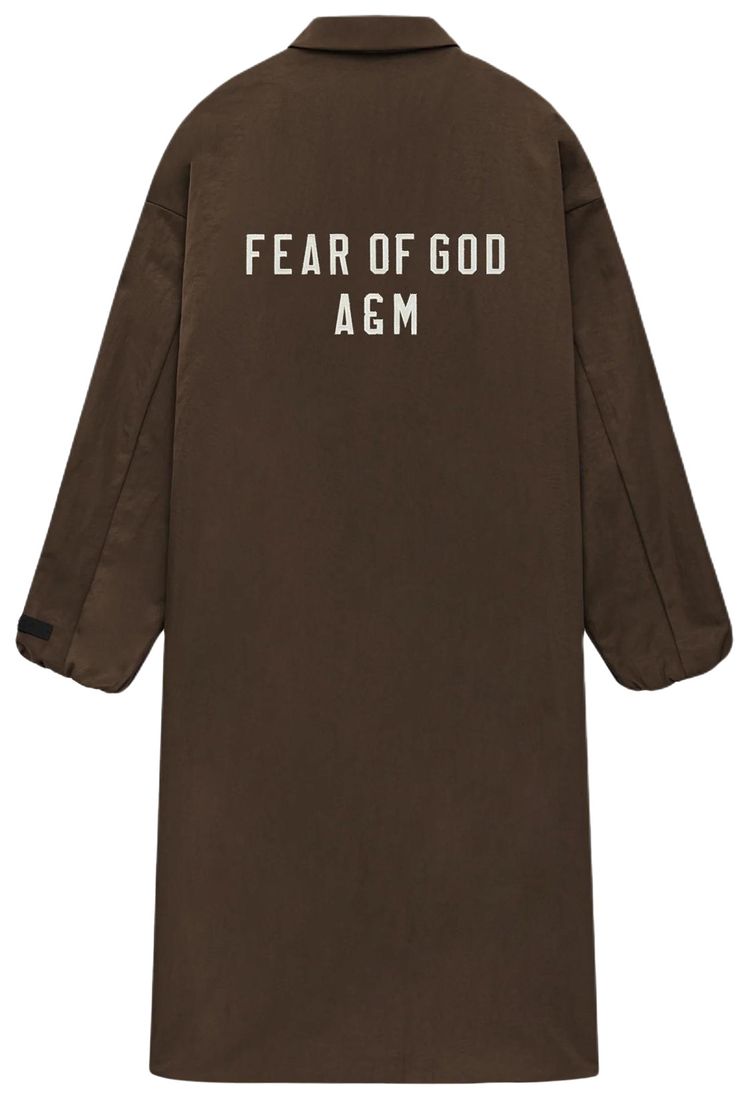 Fear of God Essentials Textured Nylon Trench Coat Brown